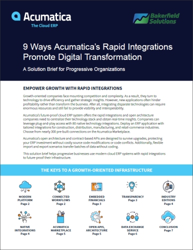 9 Ways Acumatica’s Rapid Integrations Promote Digital Transformation Solution Brief