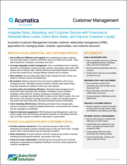 Acumatica Customer Management