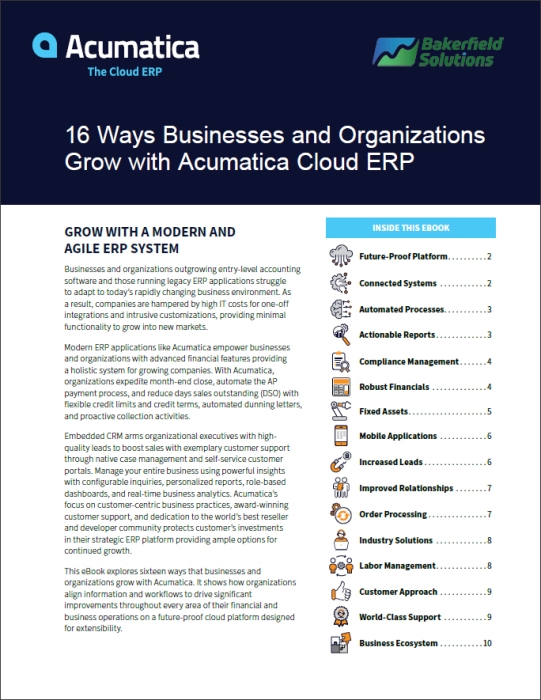 16 Ways Businesses and Organizations Grow with Acumatica Cloud ERP
